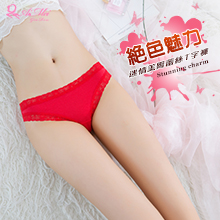 絕色魅力！迷情美臀蕾絲飾邊T字褲﹝紅﹞