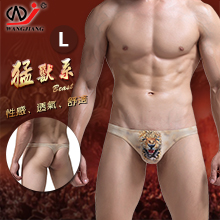 【網將WJ】猛獸系 ‧ 潮流印花T字褲 - 黃色花豹﹝L﹞