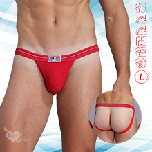 《 Enjoy Love 》男同完美包覆情趣裸屁屁開襠褲 - 紅﹝L﹞