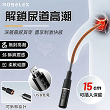 ROSELEX 勞樂斯 ‧ 解鎖尿道高潮 10段酥麻震感馬眼刺激棒 - 可插入15cm﹝可拆卸設計+USB充電﹞【特別提供保固6個月】