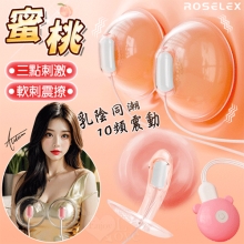 ROSELEX 勞樂斯 ‧ 蜜桃 10頻震動乳陰三點同潮按摩器﹝上下齊攻/USB充電控制器﹞【特別提供保固六個月】