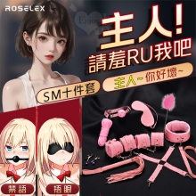 SM遊戲套組 ‧ 綑綁束缚調教 ~ 荔枝紋皮革/毛絨道具10件組﹝粉﹞