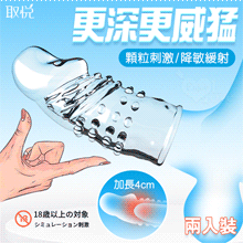 取悅 ‧ 龜頭套環加長套 顆粒刺激/降敏緩射﹝不同款式-2只組裝﹞
